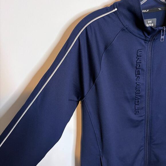 Under Armour Storm Women's Midlayer Full-Zip Track Jacket L Navy Blue Athletic - Picture 4 of 12